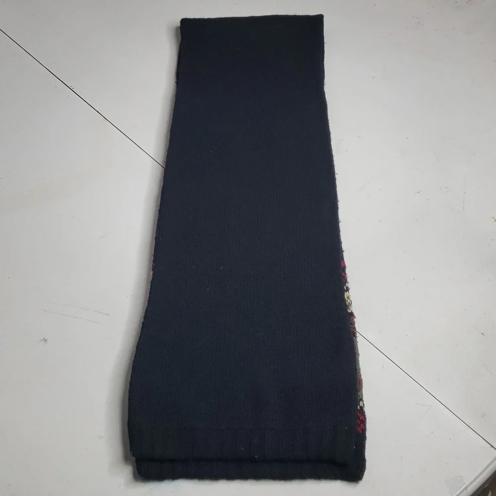 Vintage Lauren Ralph Lauren Unisex Knit Shetland Wool Scarf 90s Preppy Classic